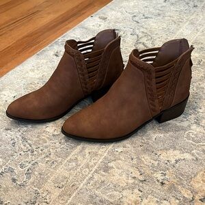 Brown Suede Ankle Booties